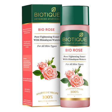 Biotique Vitamin C Correcting and Brightening Non Greasy Face Cream, 50g & Biotique Bio Rose Pore Tightening Toner With Himalayan Water For All Skin Type 120 Ml